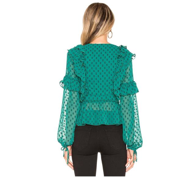 Tularosa Mabel Ruffle Top in Teal NWOT Size XS - Picture 2 of 10